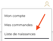 Accéder à votre liste de naissance